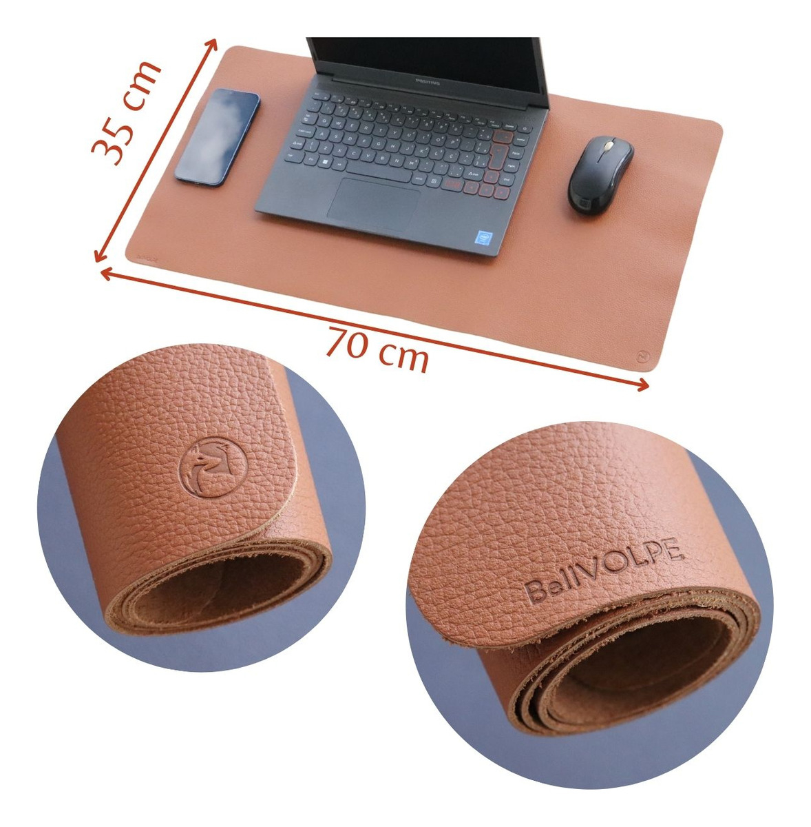 Solução curada: Mouse Pad Desk Pad Couro Legítimo - Várias cores